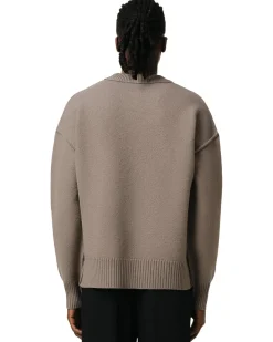 AMI Paris Ami De Coeur Crewneck Sweater Ash/OffWhite