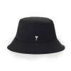AMI Paris Ami De Coeur Nylon Bucket Hat Black