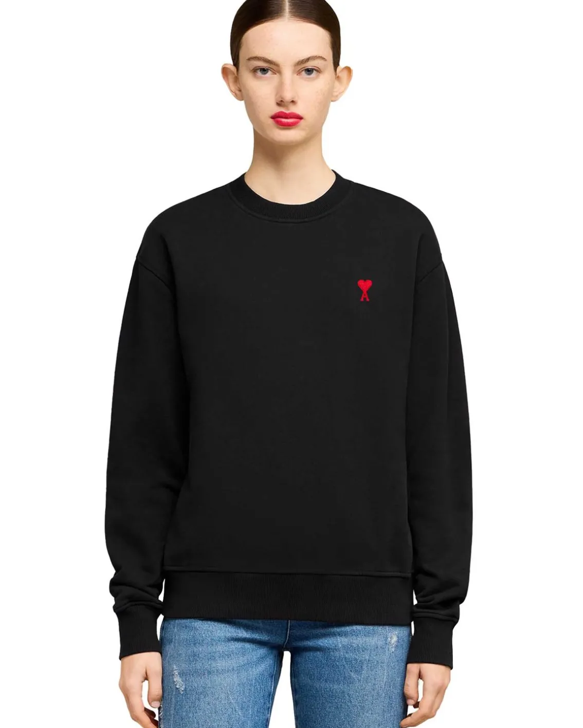 AMI Paris Ami De Coeur Sweatshirt Black