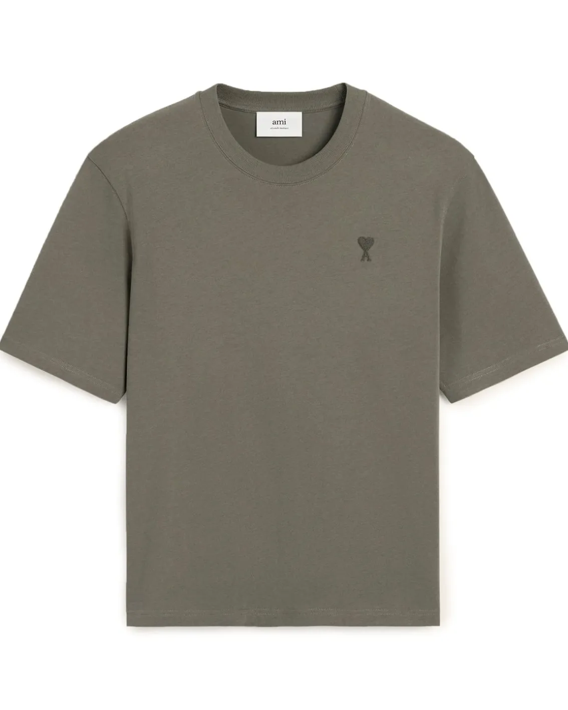AMI Paris Tonal Ami De Coeur T-Shirt Smoke Grey