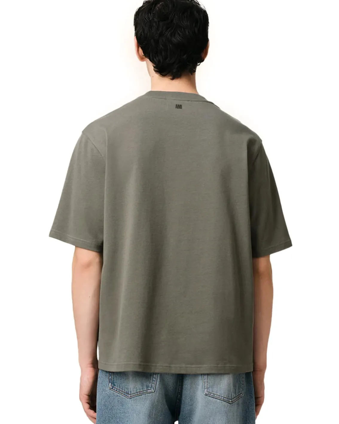 AMI Paris Tonal Ami De Coeur T-Shirt Smoke Grey