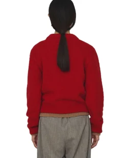 Amomento Fluffy Brushed Knit Red