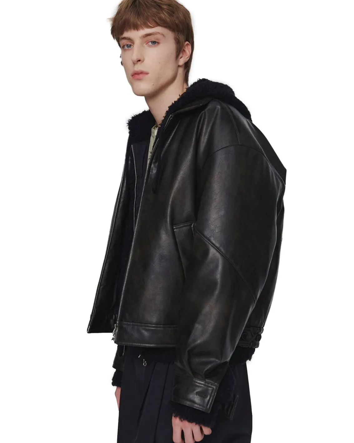 Amomento Vegan Leather Blouson Black