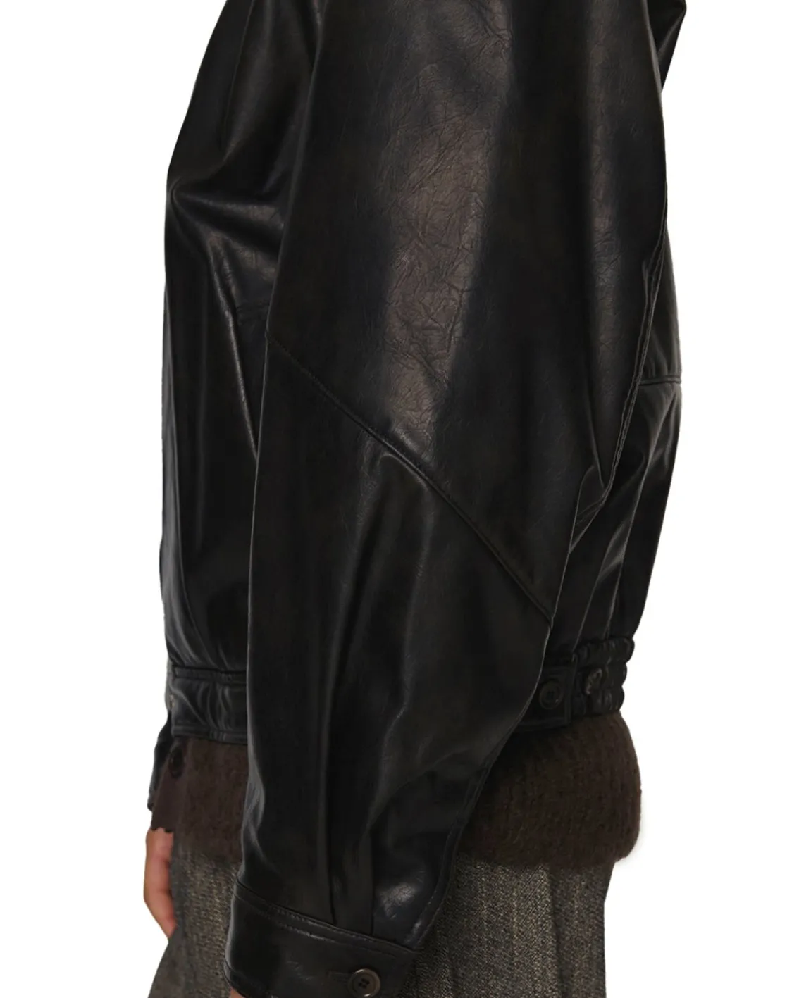 Amomento Vegan Leather Blouson Black