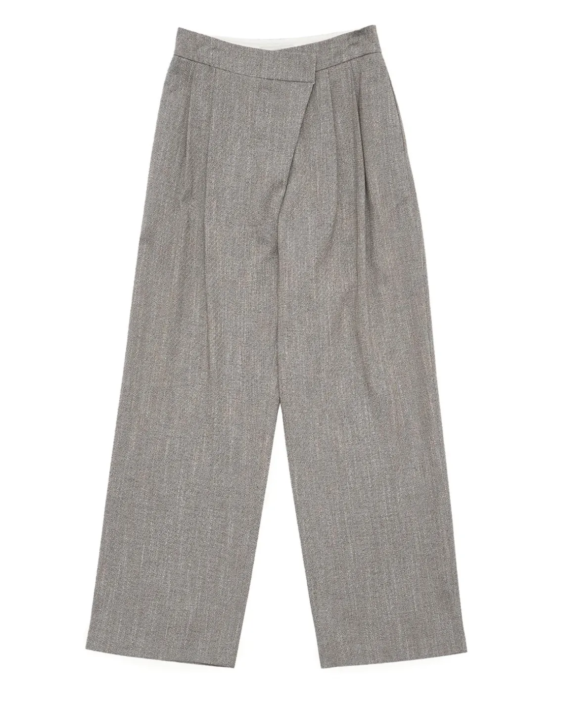 Amomento Wool Tweed Wrap Pants Grey