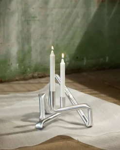 AOT Studio Bucatini Candle Holder Brushed Aluminium