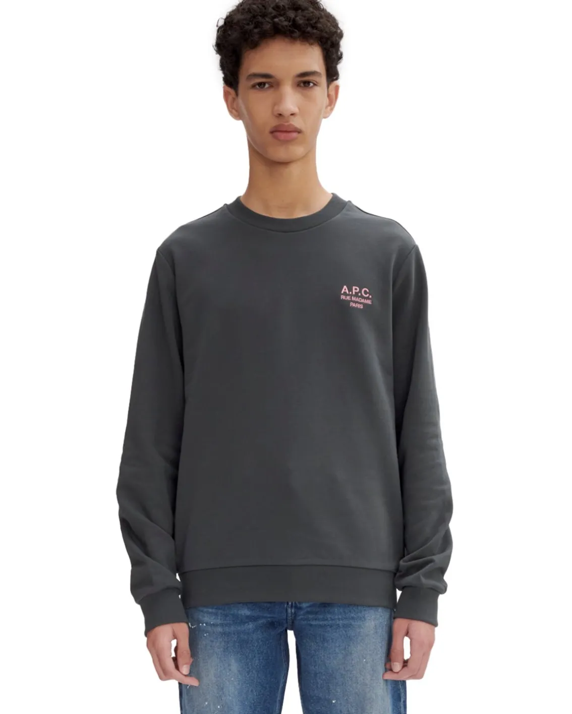 A.P.C. Rue Madame Sweatshirt Anthracite/Rose