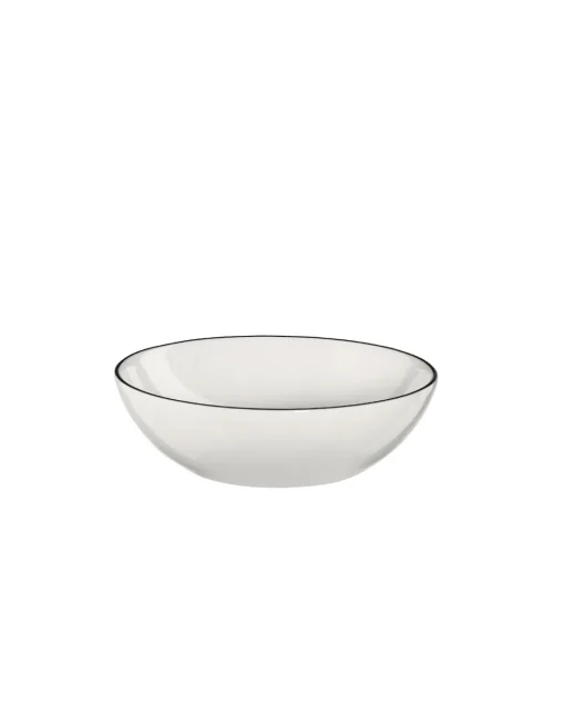 Asa Selection Round Bowl Black Rim White