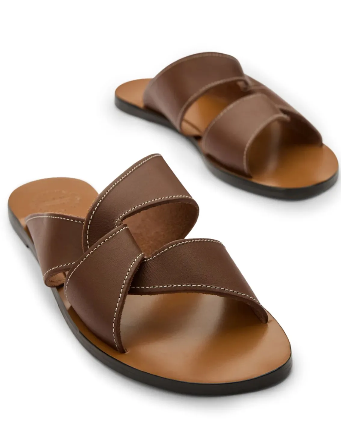 ATP Atelier Allai Flat Sandals Cannella/Contrast Stitch