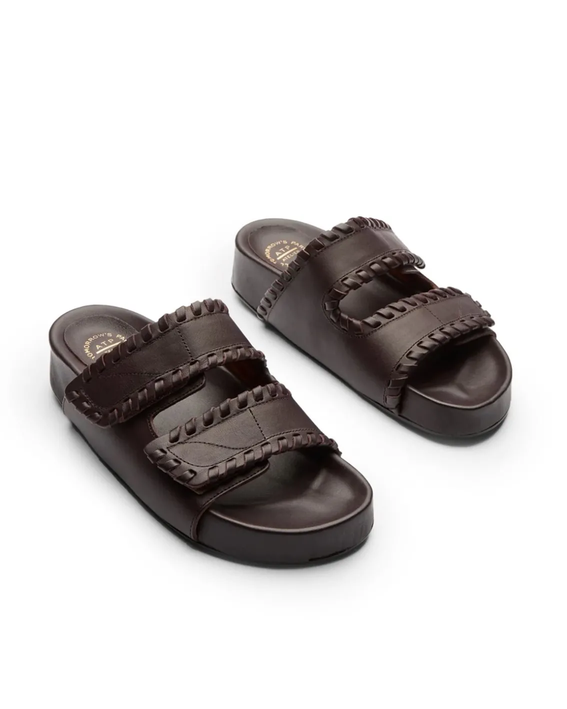 ATP Atelier Furlo Stitch Comfy Sandals Walnut Vacchetta