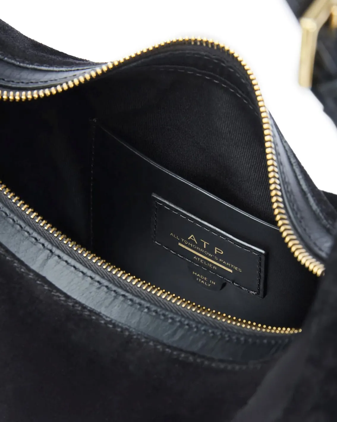 ATP Atelier Liveri Small Hobo Bag Black Suede