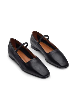 ATP Atelier Petina Mary Jane Flats Black Nappa