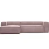 Blok 3-Seater Left Lounge Sofa Corduroy Light Pink