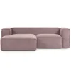 Blok 2-Seater Left Lounge Sofa Corduroy Light Pink