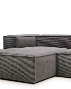 Blok 3-Seater Left Lounge Sofa Corduroy Dark Grey