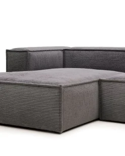 Blok 2-Seater Left Lounge Sofa Corduroy Dark Grey