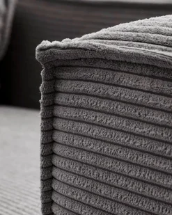 Blok 2-Seater Left Lounge Sofa Corduroy Dark Grey