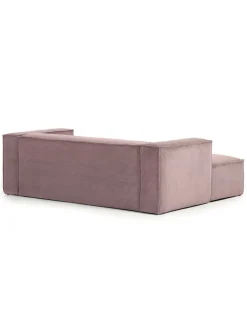 Blok 2-Seater Left Lounge Sofa Corduroy Light Pink