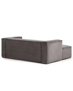 Blok 2-Seater Left Lounge Sofa Corduroy Dark Grey
