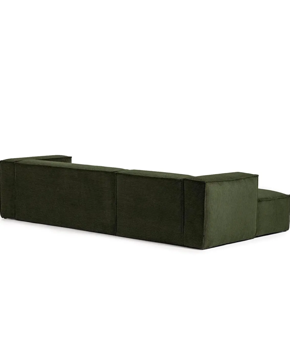 Blok 3-Seater Left Lounge Sofa Corduroy Green