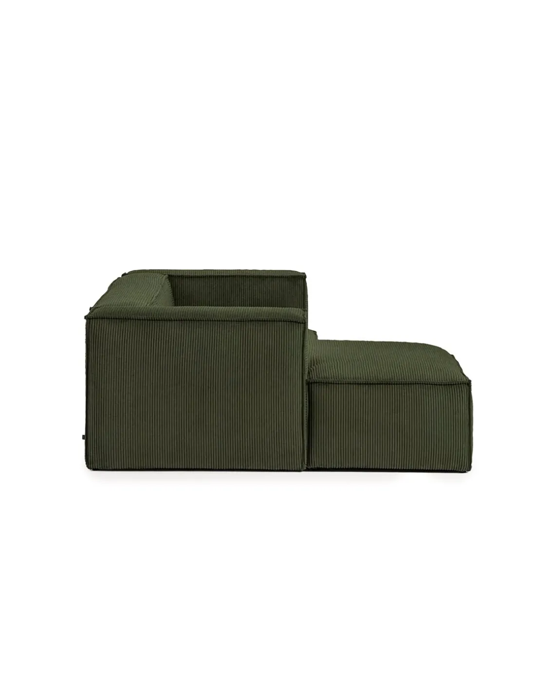 Blok 2-Seater Left Lounge Sofa Corduroy Green