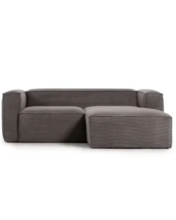 Blok 2-Seater Right Lounge Sofa Corduroy Dark Grey