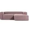 Blok 2-Seater Right Lounge Sofa Corduroy Light Pink