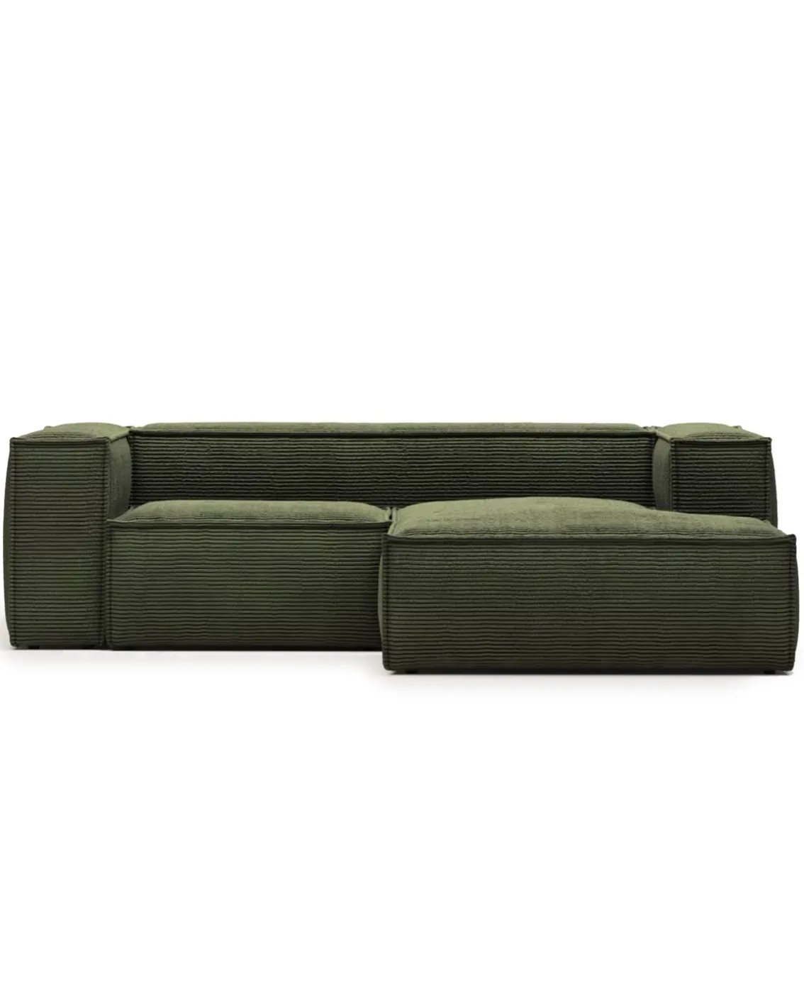 Blok 2-Seater Right Lounge Sofa Corduroy Green