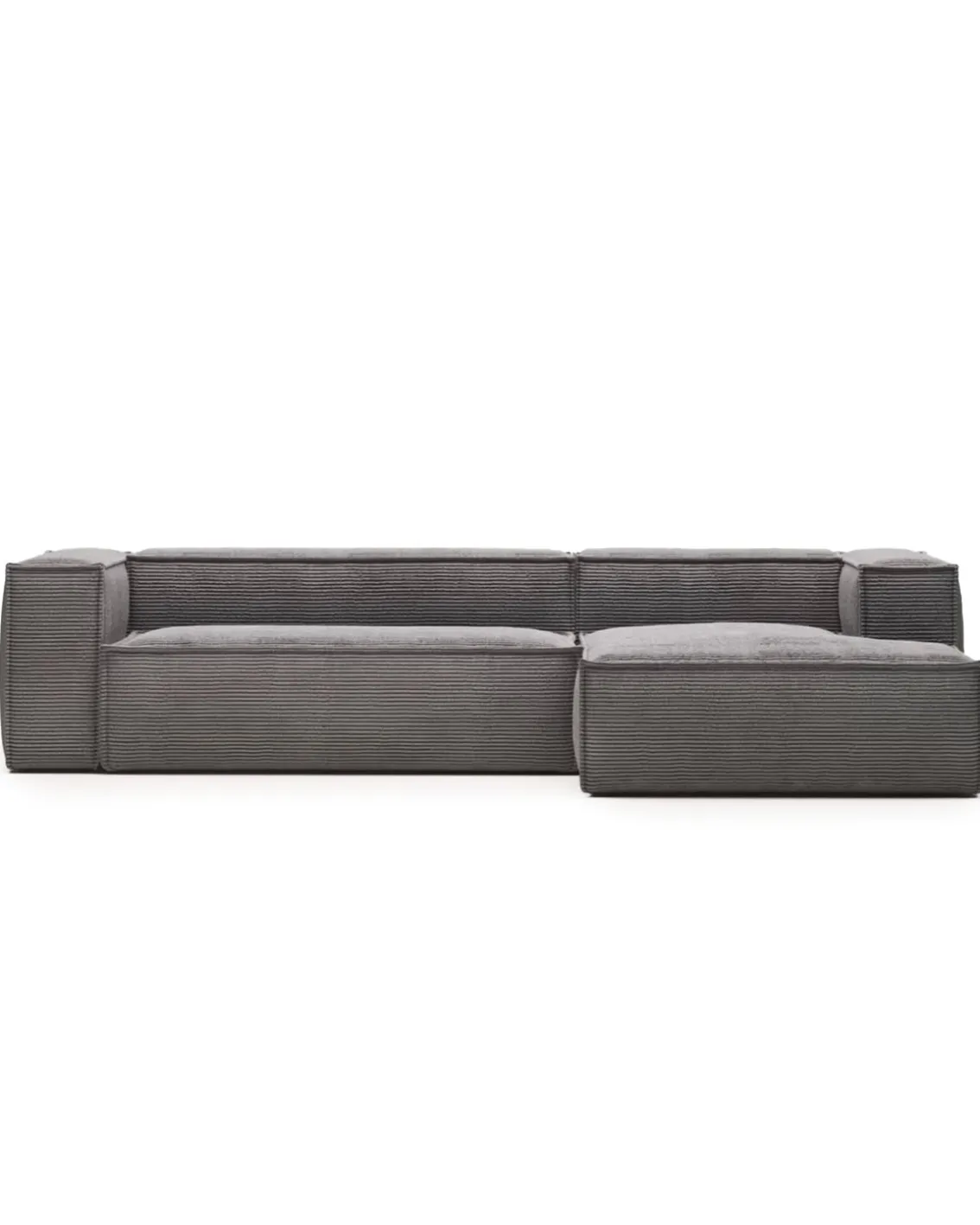 Blok 3-Seater Right Lounge Sofa Corduroy Dark Grey