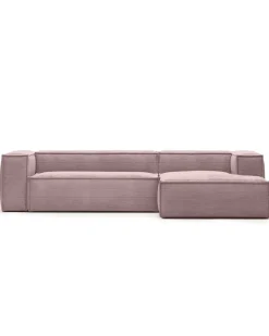 Blok 3-Seater Right Lounge Sofa Corduroy Light Pink
