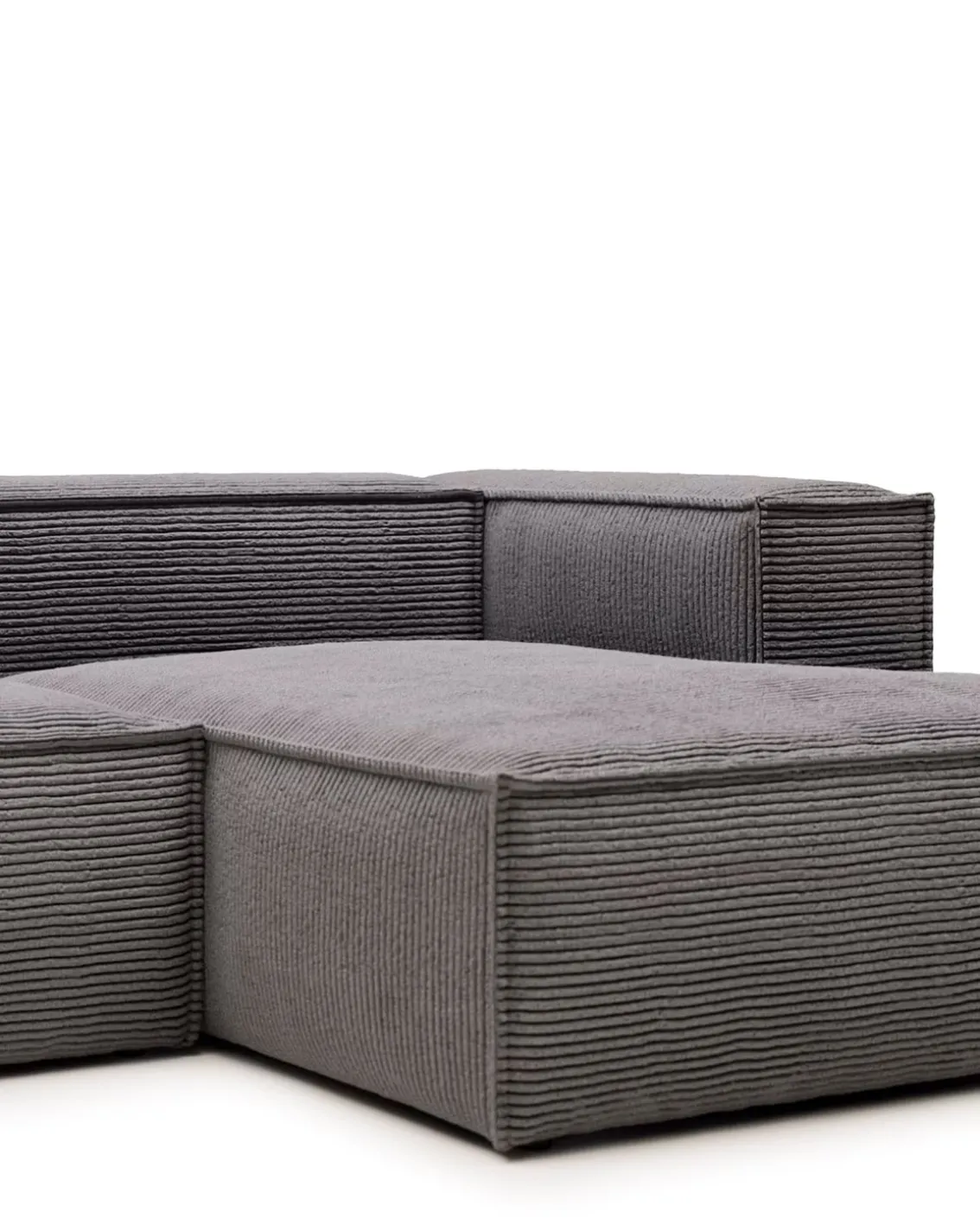 Blok 2-Seater Right Lounge Sofa Corduroy Dark Grey