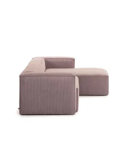 Blok 2-Seater Right Lounge Sofa Corduroy Light Pink