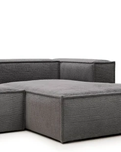 Blok 3-Seater Right Lounge Sofa Corduroy Dark Grey