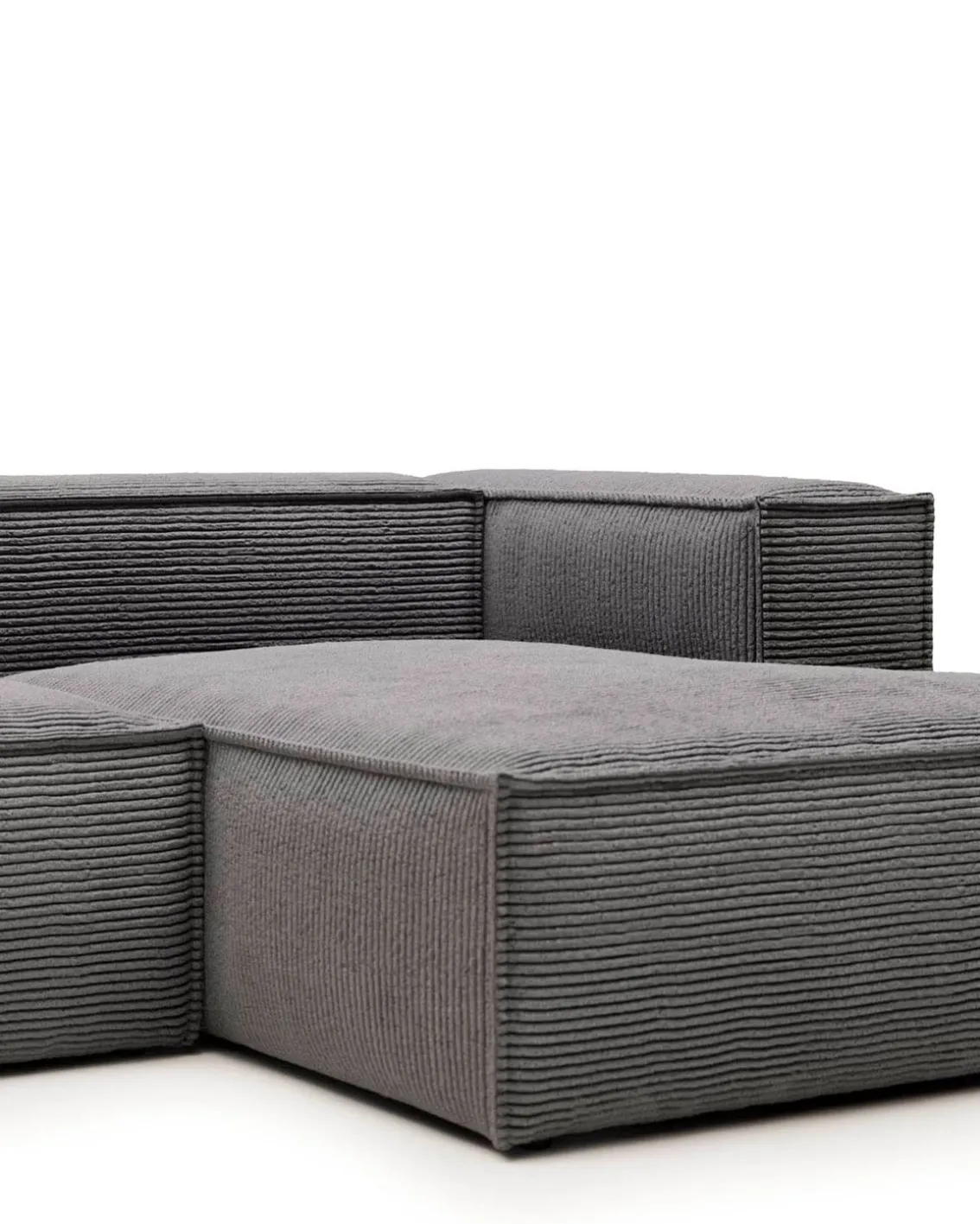 Blok 3-Seater Right Lounge Sofa Corduroy Dark Grey
