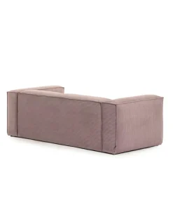Blok 2-Seater Right Lounge Sofa Corduroy Light Pink