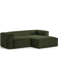 Blok 2-Seater Right Lounge Sofa Corduroy Green