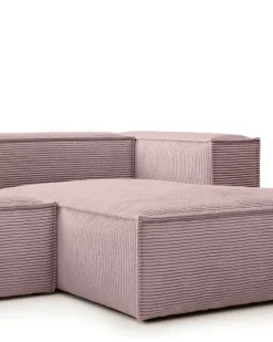 Blok 2-Seater Right Lounge Sofa Corduroy Light Pink
