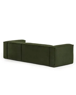 Blok 3-Seater Right Lounge Sofa Corduroy Green