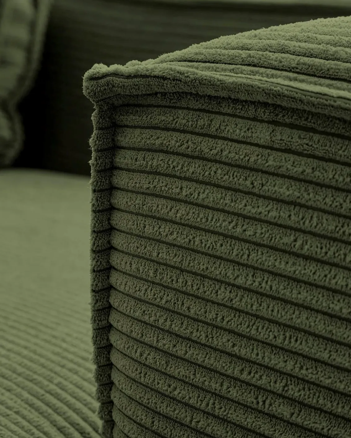 Blok 2-Seater Right Lounge Sofa Corduroy Green