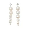 Blue Billie Drop Pearl Earrings Silver