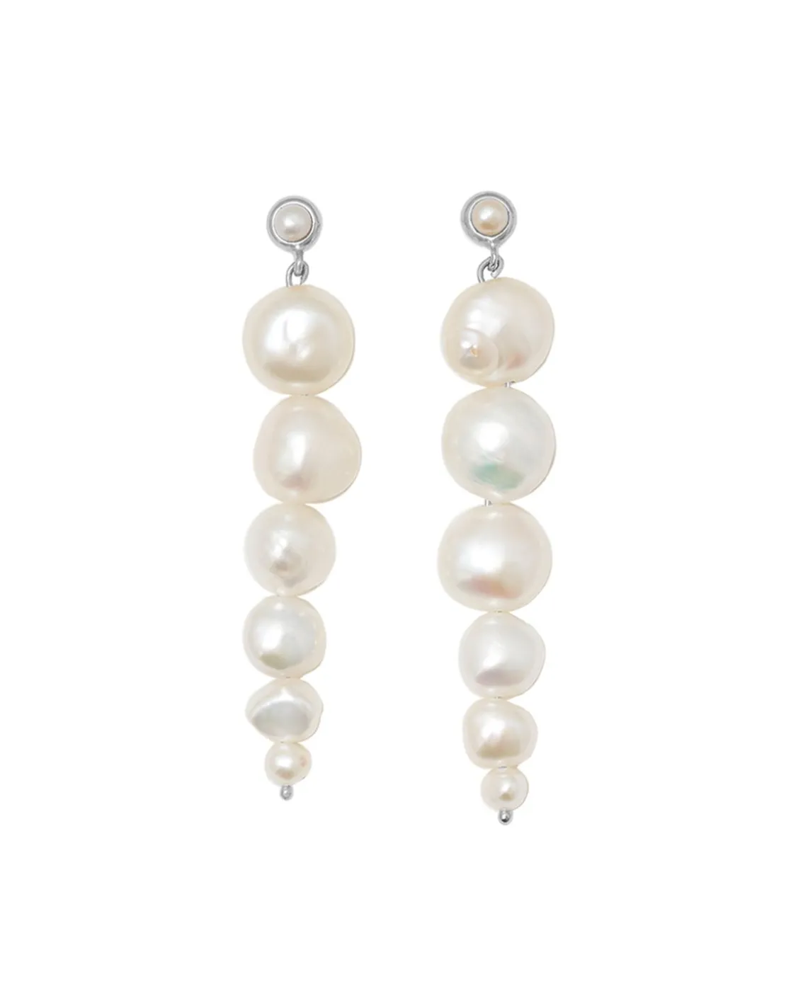 Blue Billie Drop Pearl Earrings Silver