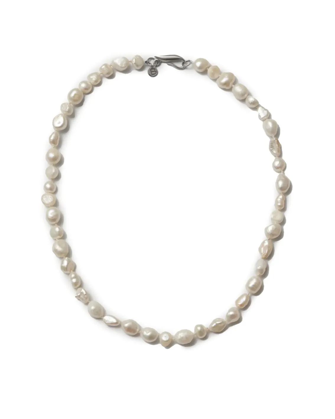 Blue Billie Irregular Pearl Necklace Silver