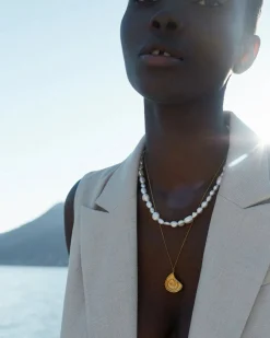 Blue Billie Irregular Pearl Necklace Silver