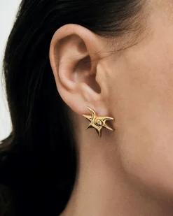 Blue Billie Mini Solar Earrings Gold
