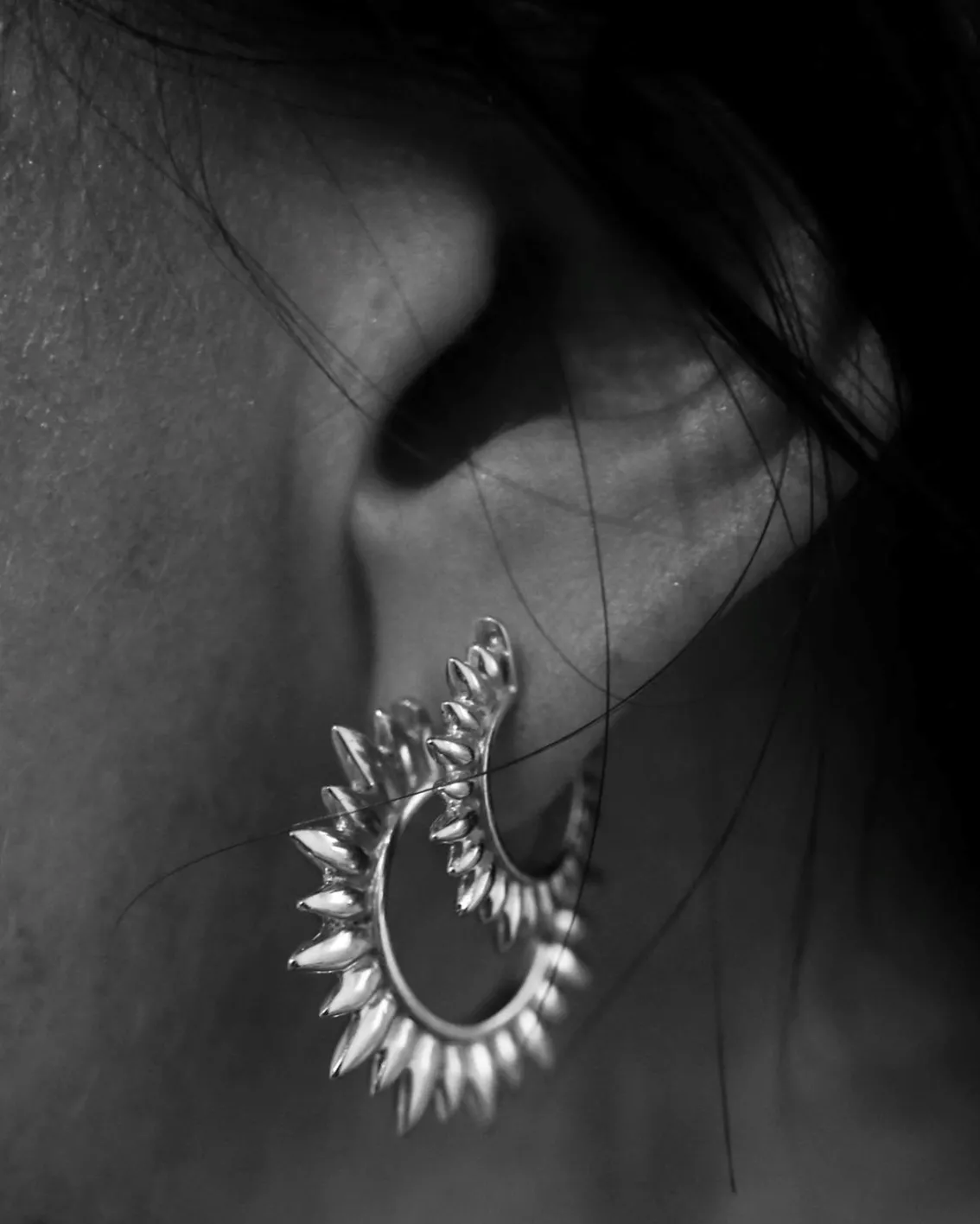 Blue Billie Mini Sun Hoop Silver