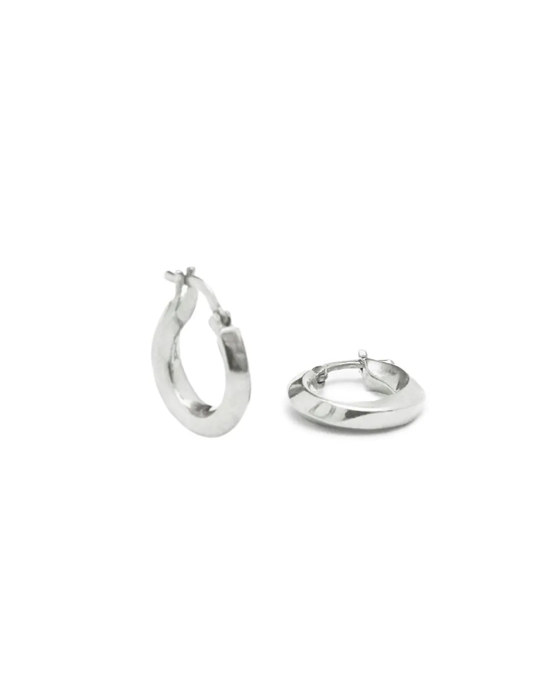 Blue Billie Mini Swirl Hoops Shiny Silver