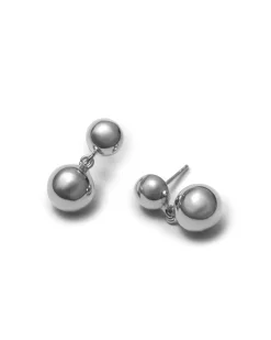 Blue Billie Sphere Earrings Silver