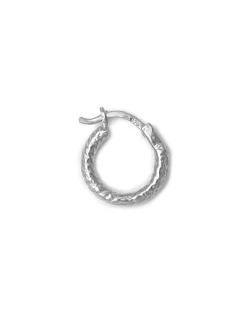 Blue Billie Wire Hoop 14Mm Structured Silver