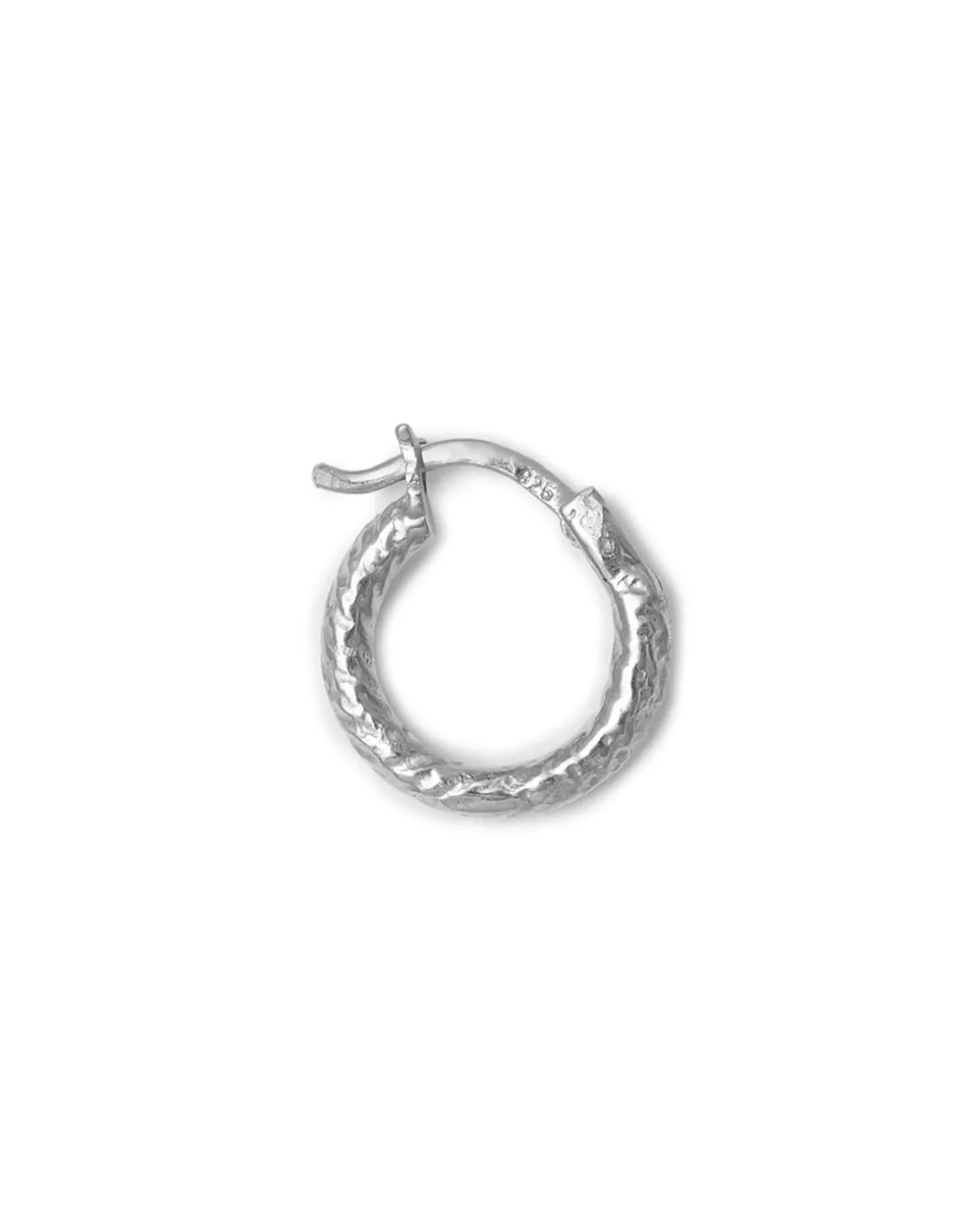 Blue Billie Wire Hoop 14Mm Structured Silver