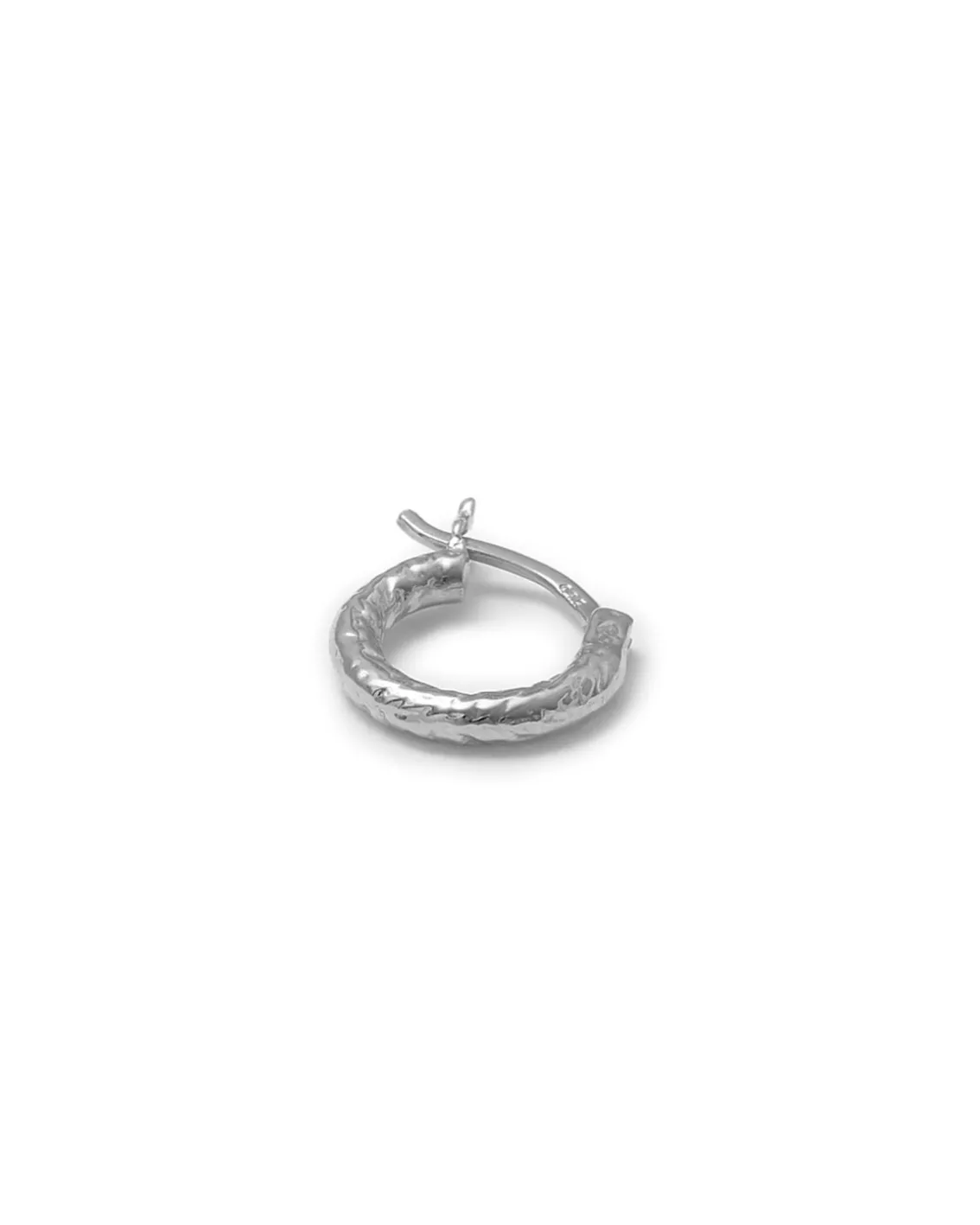 Blue Billie Wire Hoop 10Mm Structured Silver